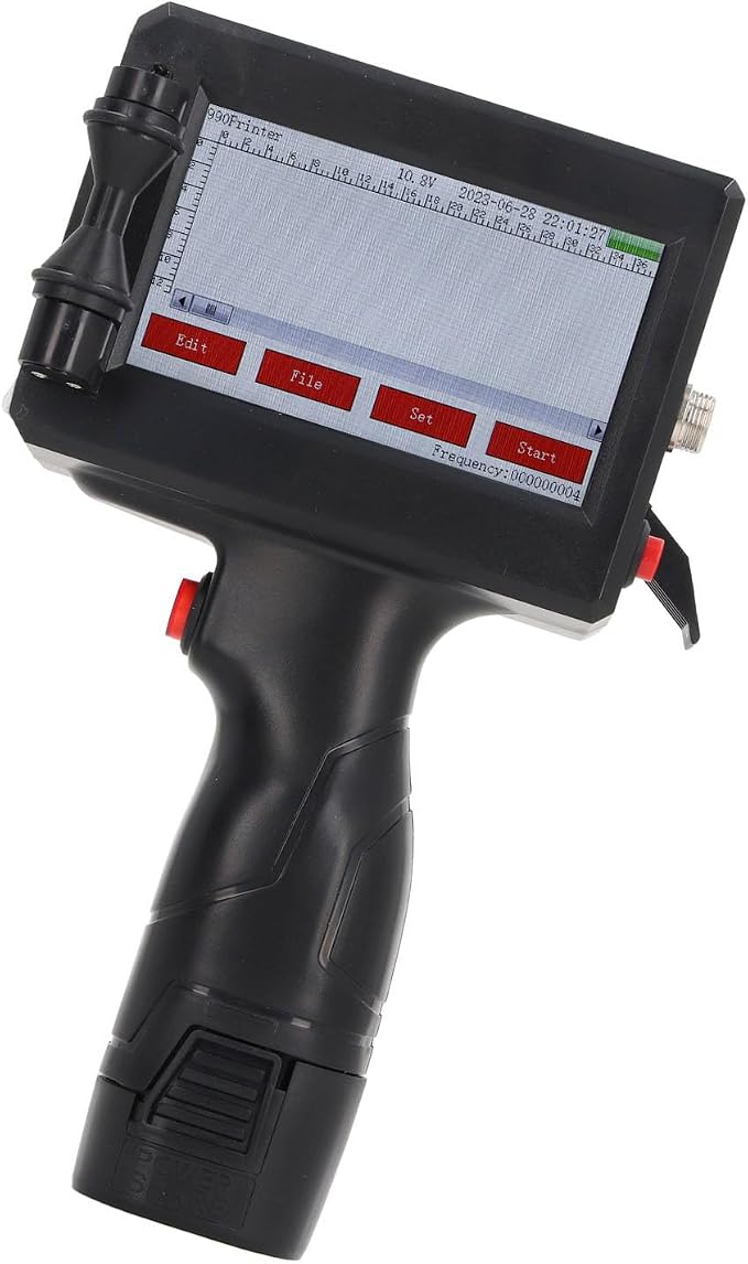 banapoy Handheld Inkjet Printer Gun, 4.3" Portable Inkjet Coder Printer Inkjet Label Printer, Printing Height 0.08 to 0.5in, for QRCode Barcode Batch Number (Ink NOT Include)