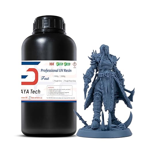 Siraya Tech Fast ABS-Like Tough Navy Grey 3D Printer Resin, Enhanced Durability for 3D Printing, High Precision and Impact Resistance, Smooth Finish, Ideal for 4K/8K/12K LCD DLP SLA 3D Printer - 1kg