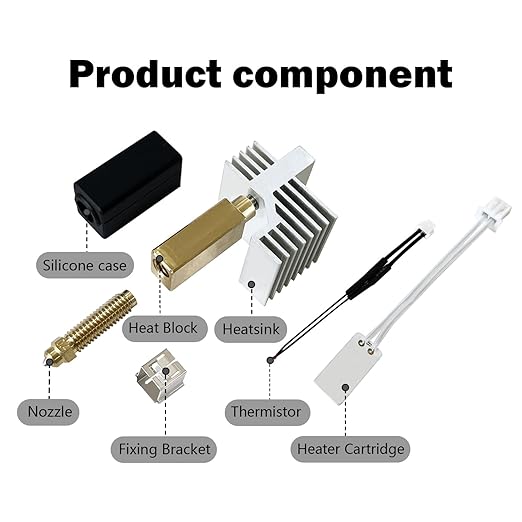 0.4MM Ceramic Hotend Kit Clog-Free Extruder for Elegoo Centauri Carbon/CC, Hardened Steel Brass Nozzles, 320°C Heat-Resistant All-Metal Hot End, Rapid Printing with 2PC Silicone Cover&2PC Nozzle Brush