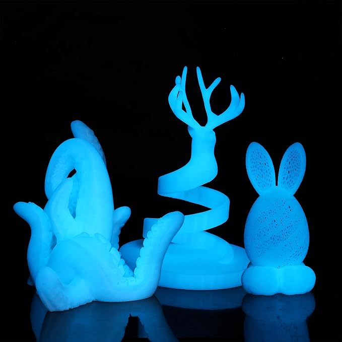 LOVOON 3D Printer Filament Glow in Dark, Luminous Glow Blue PLA,Magic irradiative 3D PLA Filament 1.75mm, for Halloween and Christmas Decorations, Glow-Sky Blue,1KG(2.2lbs)/Spool