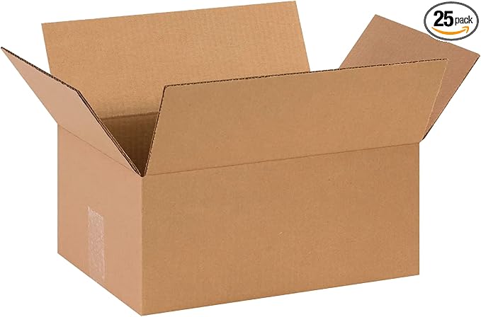 BOX USA Shipping Boxes Medium 14"L x 9"W x 6"H, 25-Pack | Corrugated Cardboard Box for Packing, Moving and Storage 14x9x6