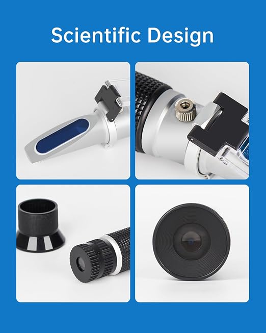 LOHAND Honey Refractometer for Honey Moisture, Scale Range: 0-90% Brix Refractometer, Precision Measuring Sugar Content for Maple Syrup/Wine/Fruit/Drink, Automatic Temperature Compensation