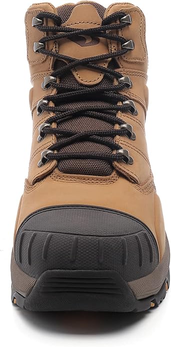 DRKA Steel Toe Work Boots for Men,Waterproof Durable Industrial and Construction Safety Footwear Mens Work Boots,Non-slip Cushioning Outsole
