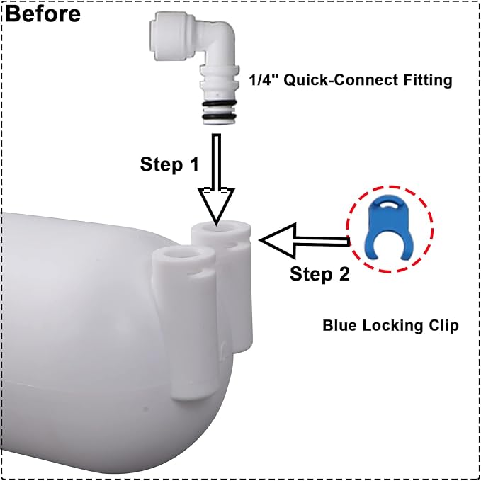 HUINING 3012 RO Membrane Housing with 3/8 1/4 Quick Connector,Wrench Set for 200/300/400/500 GPD (2812/3012) Residential Reverse Osmosis Membrane Water Filter Home Drinking Water Filtration System