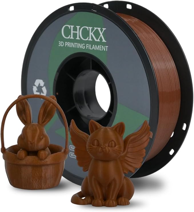 PETG 3D Printer Filament, Dimensional Accuracy +/- 0.03 mm, 1kg Spool(2.2lbs), 1.75 mm Fit for Most 3D Printers,Coffee Brown