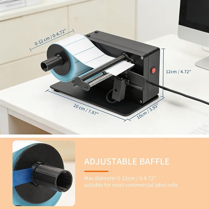 DUEBEL Automatic Label Dispenser, Label Stripper Machine, Label Dispenser for Rolls of Sticker Labels, Automatic Label Peeling, Automatic Label Separator, Sticker Dispenser Machine