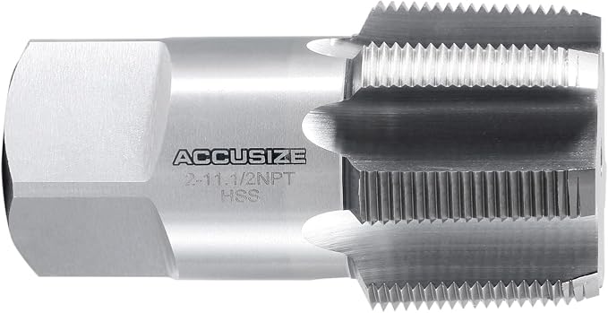 Accusize 2"-11-1/2 HSS Taper Pipe Tap - NPT, NPT-2 | 2"-11-1/2", 7 Flutes, 4-1/2" OAL, HSS Taper Pipe Tap - NPT