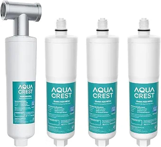 AQUA CREST AP431 AP430SS Whole House Scale Inhibitor Inline Water System and AP431 Replacement Cartridge, Bundle