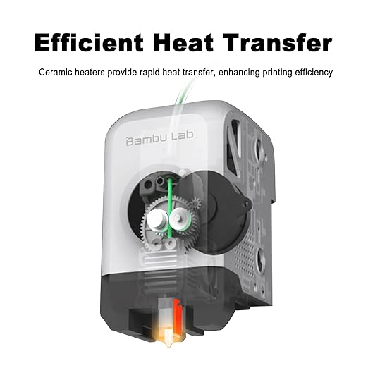 0.4mm Hardened Steel Complete Hotend Nozzle Kit for Bambu Lab X1 X1C, All-Metal Integrated Design 300℃ High-Temperature Print Head with Fan,Thermistor,Ceramic Heater