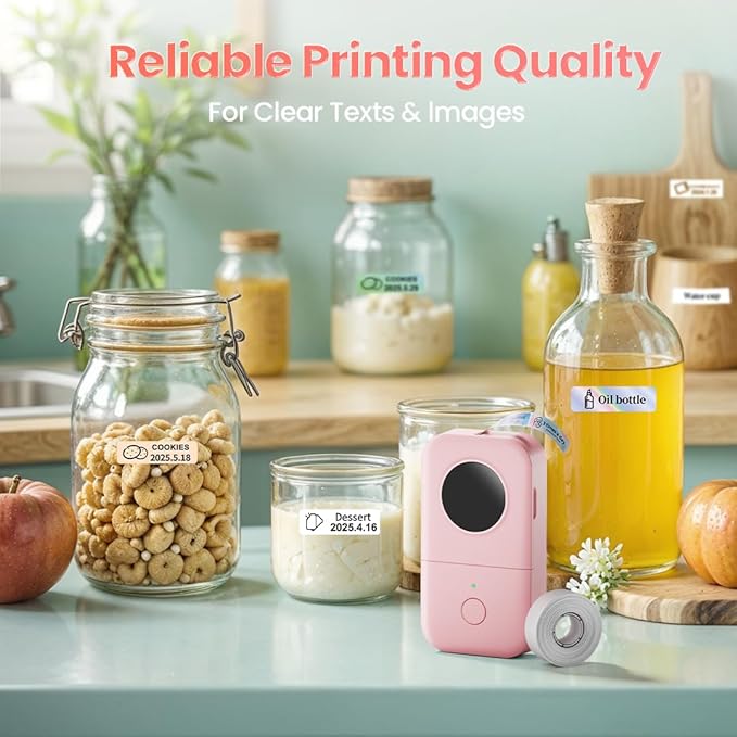 Phomemo Label Maker, D30 Label Maker Machine with Tape, Mini Bluetooth Label Makers, Small Portable Thermal Label Printer, Sticker Maker for Home Kitchen School Classroom Teacher Office Supplies