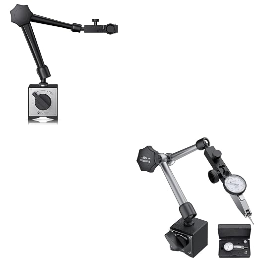 Neoteck 176lbs/80kg Magnetic Base Stand + 0.03" Dial Test Indicator Set