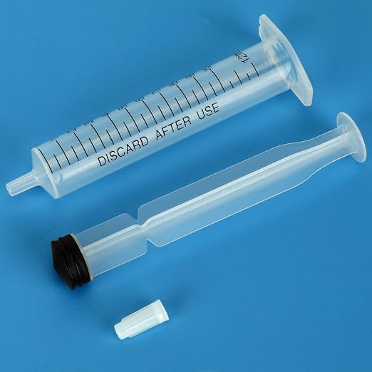 12 Pack 12ml/cc Plastic Syringe with Tip Cap, Small Sterile Syringe Individually Sealed, for Scientific Labs, Measuring, Watering,refilling, Pets,Oil or Glue Applicator