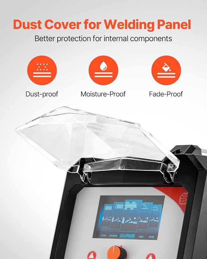 VEVOR TIG Welder, 225A 6-In-1 Aluminum Welding Machine (Large LED Display)- AC TIG/DC TIG/AC Pulse TIG/DC Pulse TIG/Spot TIG/MMA(Stick), 110&220V Dual Voltage Electric Welder with IGBT Inverter