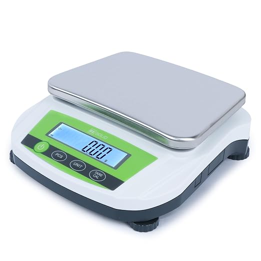 U.S. Solid Precision Balance, 5000g/11lb x 0.01g Digital Lab Scale, 5.6" x 7.6" Rectangular Pan, Piece Counting, 19 Weighing Units, 100-240V AC, Kitchen, Jewelry, Scientific Use