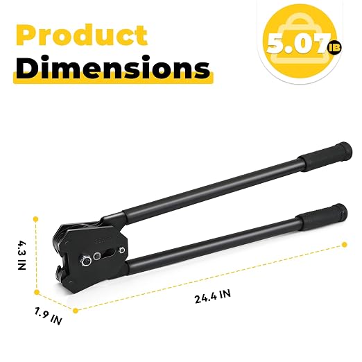 Strapping Sealer/Crimper for 1" Steel Strapping Band Manual Banding Tool with 19" Extended Handle
