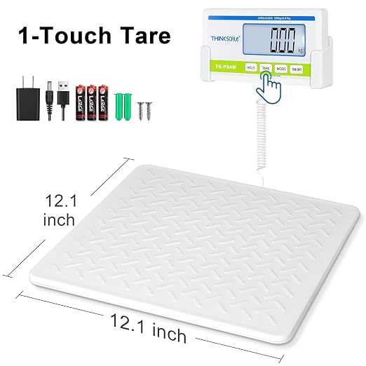 THINKSCALE Medical Grade Floor Scale 440lbs –10g High Precision (0.02lb)–Extra Large Backlit Display–Portable Body Weight Scale for Home, Hospital, Physician, Gym & Bariatric Use– KG/LB