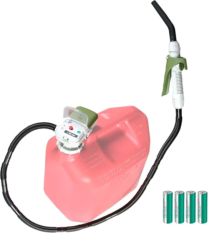 [LITE DELIGHT] Portable Transfer Pump for Fuel, Water & More, 2.4 GPM, AA Battery Included, Squeeze Trigger Handle for Flow Control & Stop, Universal Gas Can Adapter, 51” Hose, PLUS a Manual Siphon