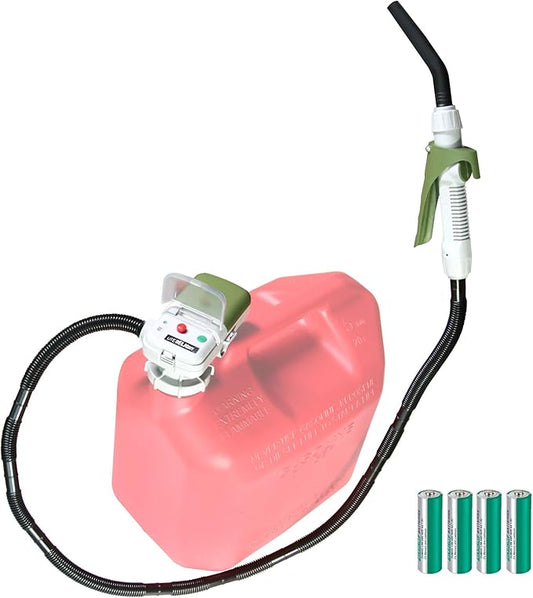 [LITE DELIGHT] Portable Transfer Pump for Fuel, Water & More, 2.4 GPM, AA Battery Included, Squeeze Trigger Handle for Flow Control & Stop, Universal Gas Can Adapter, 51” Hose, PLUS a Manual Siphon