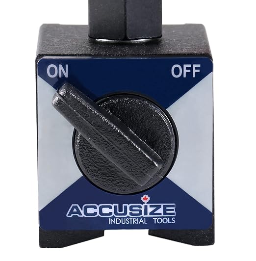 Accusize Industrial Tools - 176 lb Flexible Magnetic Base for Industrial Precision Indicators, P900-S304 | On/Off Switch, V-Groove Bottom, 12" Flexible Arm, M8 x 1.25 mm Tapped Hole