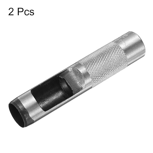 HARFINGTON 2pcs Leather Round Hole Punch, 17mm Hollow Hole Puncher Cutter Carbon Steel Circle Hole Punching Cutting Tool for Belt/DIY Leather Craft