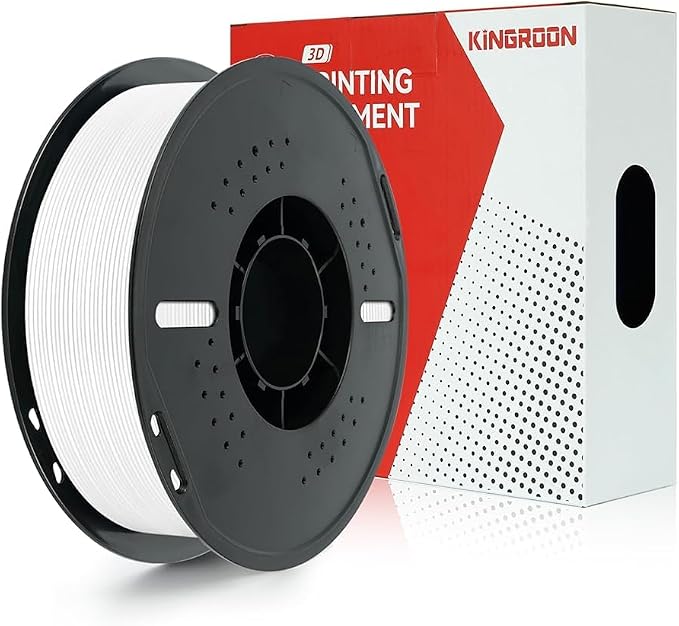 Kingroon PETG 3D Printer Filament, High Strength, Low Warping, Odorless, Dimensional Accuracy +/- 0.02 mm, 1kg Spool(2.2lbs), 1.75 mm, White
