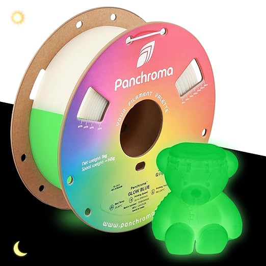 Polymaker Panchroma Glow PLA Filament 1.75mm for 3D Printing, 1kg, Green | Neatly Wound, Glow in the Dark, Easy Print & Smooth Feeding, Compatible with Bambu Lab & Most 3D Printers