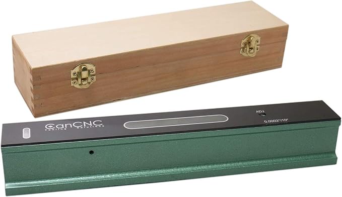 Accusize Industrial Tools 12 inch Professional Master Precision Level in Fitted Box, Accuracy 0.0002''/10'', S908-C612 | 0.0002"/10" Accuracy, V-Grooved Base, Cross Test Vial, Cast Iron, B: 1.830", C: 1.574", D: 1.890", S908-C612