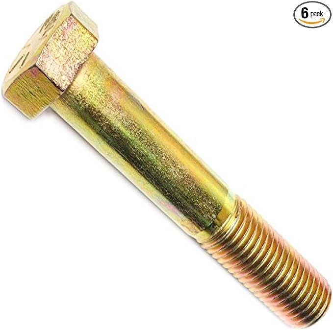 Hard-to-Find Fastener 014973381776 Grade 8 Hex Cap Screws 5, 7/8-9 x 5, Piece-6, Yellow