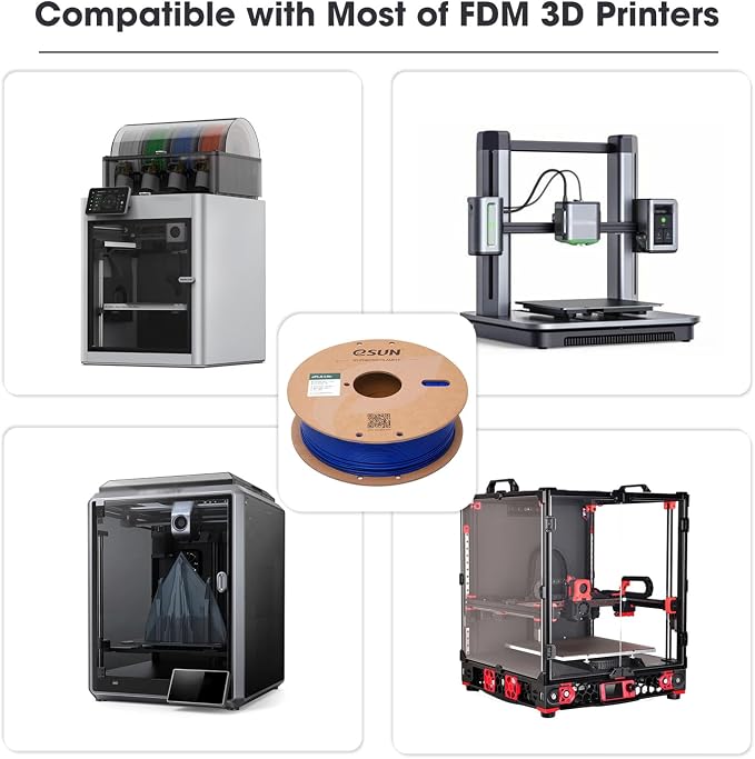 eSUN PLA Filament 1.75mm, High Toughness 3D Printer Filament Upgraded PLA Filament, Dimensional Accuracy +/- 0.03mm, 1KG Cardboard Spool (2.2 LBS) 3D Printing Filament for 3D Printers, Blue