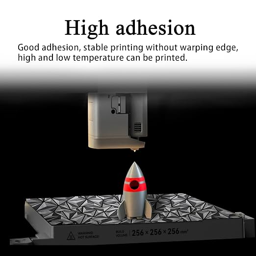 HzdaDeve Creator 5 Build Plate Double Sided Smooth Board Heated Print Bed | 256X256MM PEI PEO Sheet Spring Steel Flexible Platform Glue-Free Printing for Flashforge Creator 5 Pro Plate (PEO+Debris)