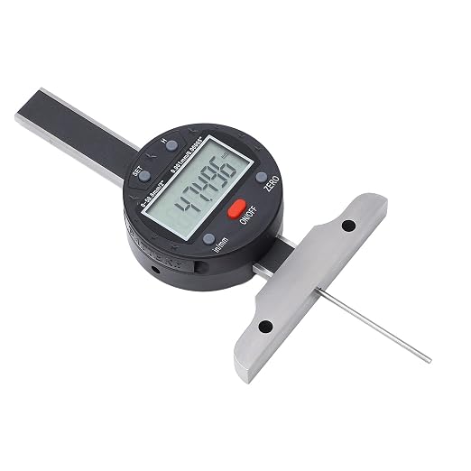 Electronic Depth Gauge 0-50.8mm/0-2in Micrometer with LCD Display and USB Data Transfer, High Precision Stainless Steel Digital Depth Measuring Tool