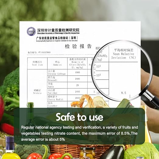 ECO6 Food Tester Nitrate Tester for Fish Fruit Vegetable Meat,TDS Water Tester Radiation Meter Geiger Counter Food Detector for Home Health-Golden
