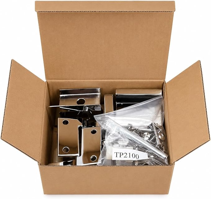 Harris Hardware TP2100 Toilet Partition Die Cast Zamac Complete Outswing Door Hardware Set, 1 in. Door 1-1/4 in. Pilaster