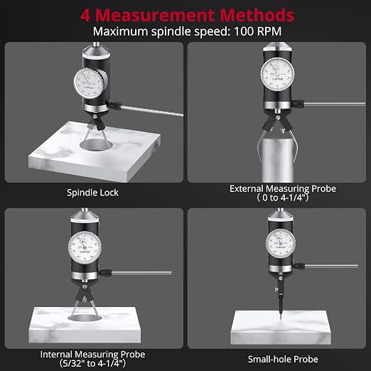XUNTOP 0-0.15''/0.0005''Coaxial Centering Indicator for Milling and Boring Machines 100RPM Co-Ax Indicator with 6 Feelers for Workpiece Center Alignment