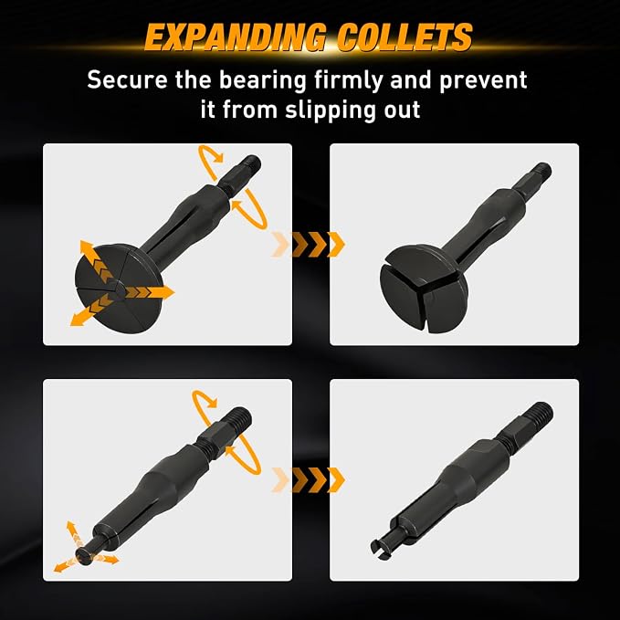 GOOACC 16pcs Blind Hole Bearing Puller Kit, Slide Hammer Pilot Insert Inner Internal Removal Tool Blind Hole Collet Bearing Set, Heavy Duty Blind Bearing Race and Seal Puller Extractor Kit with Case