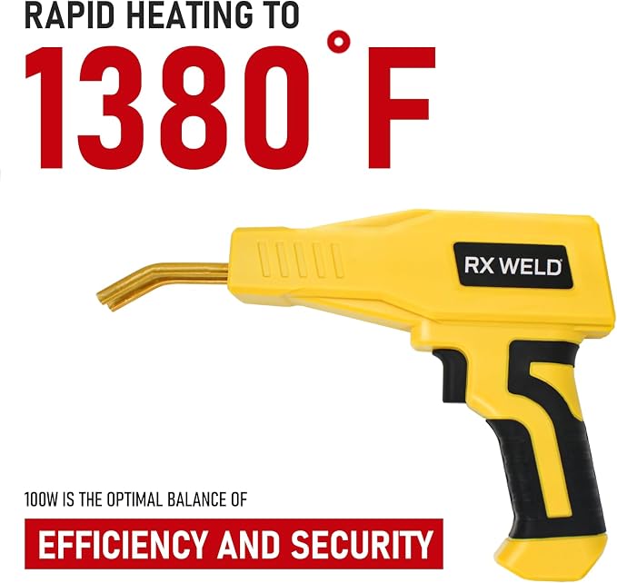 RX WELD 2-in-1 Plastic Welder, 1000PCS Hot Stapler Repair Kit | Soldering Iron, Repair for Automotive Car Bumper DIY, Patent Number D1052628