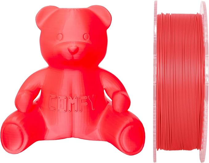 Certified Food Grade PLA+ 3D Printer Filament - CARBON by Comfy Materials - Lab Tested FDA Compliant Food Safe, 1.75mm, 1kg, Accuracy: +/- 0.02 (Red)