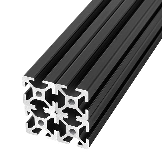 IXGNIJ 1010/10 Series 1 Inch x 1 Inch T Slot Aluminum Extrusion (25mmx25mm) European Standard Anodized for 3D Printer Parts and CNC DIY Black 1500mmX4