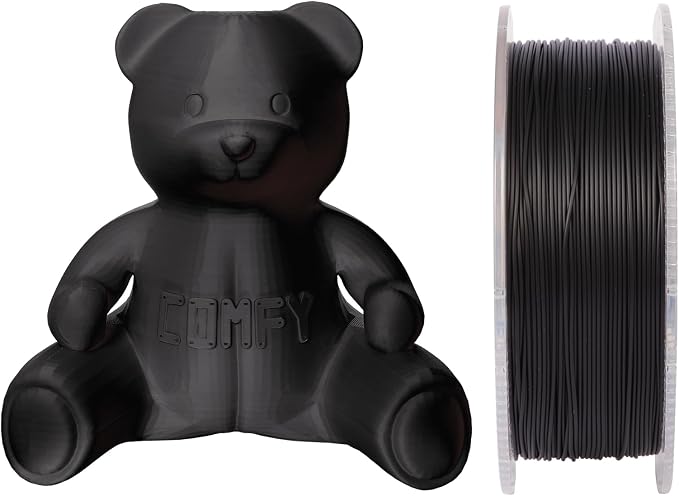Certified Food Grade PLA+ 3D Printer Filament - CARBON by Comfy Materials - Lab Tested FDA Compliant Food Safe, 1.75mm, 1kg, Accuracy: +/- 0.02 (Black)