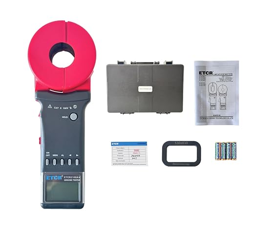 ETCR2100A+ Digital Clamp Ground Earth Resistance Meter Tester 200Ω | Non-contact clamp-on design enables fast loop resistance measurement without disconnecting ground wires, with Φ32mm jaw