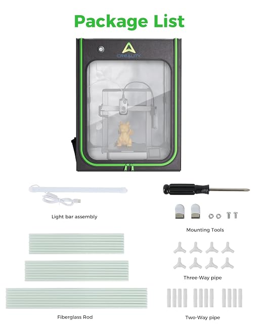 Creality 3D Printer Enclosure with LED Lighting, with Ventilation Constant Temperature Fireproof Dustproof Protective Cover, 520*600*720mm 3D Printer Cover for Creality Hi/Ender 3 V3 SE/KE/Ender 3