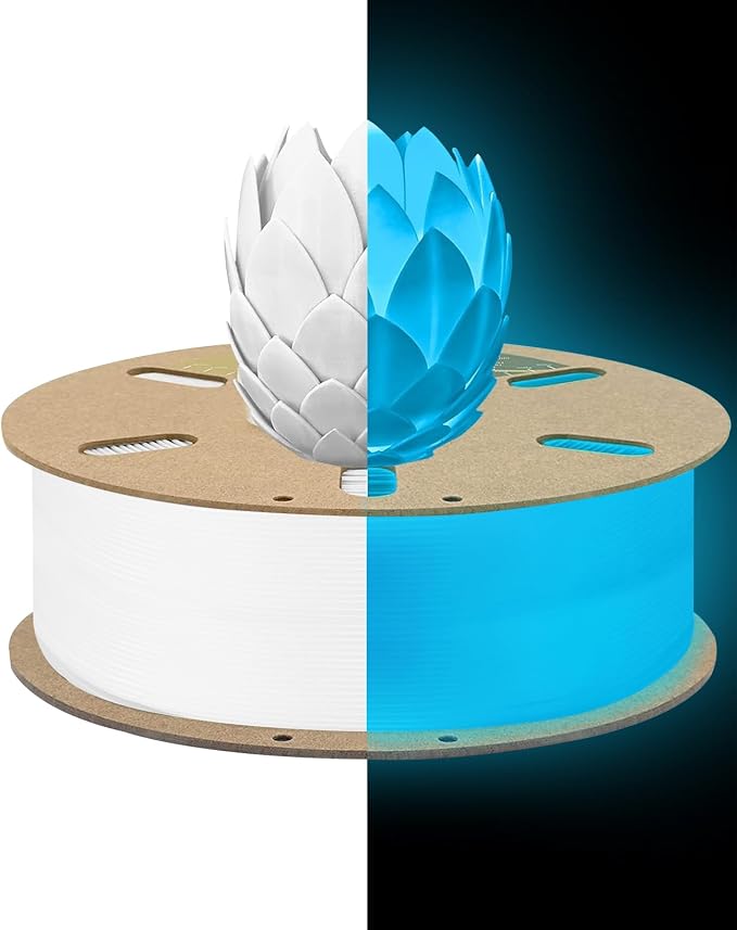 DURAMIC 3D PLA Glow in The Dark Filament Luminous Neatly Wound 1.75mm 1Kg | 3D Printing Filament 1.75mm Dimensional Accuracy +/- 0.02 mm, Fit Most FDM 3D Printers Glow Blue