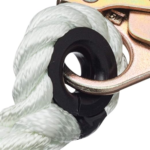 Peakworks Fall Protection Restraint Lanyard with Rope and 2 Snap Hooks, 4 ft. Length, White, V8151004