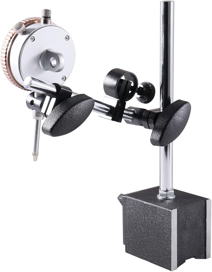 Accusize Industrial Tools 3 Pc Set, 110 Lb Capacity Magnetic Base, 0-1'' by 0.001'' Dial Indicator and 22 Ps Indicator Point Kit, Eg01-1039