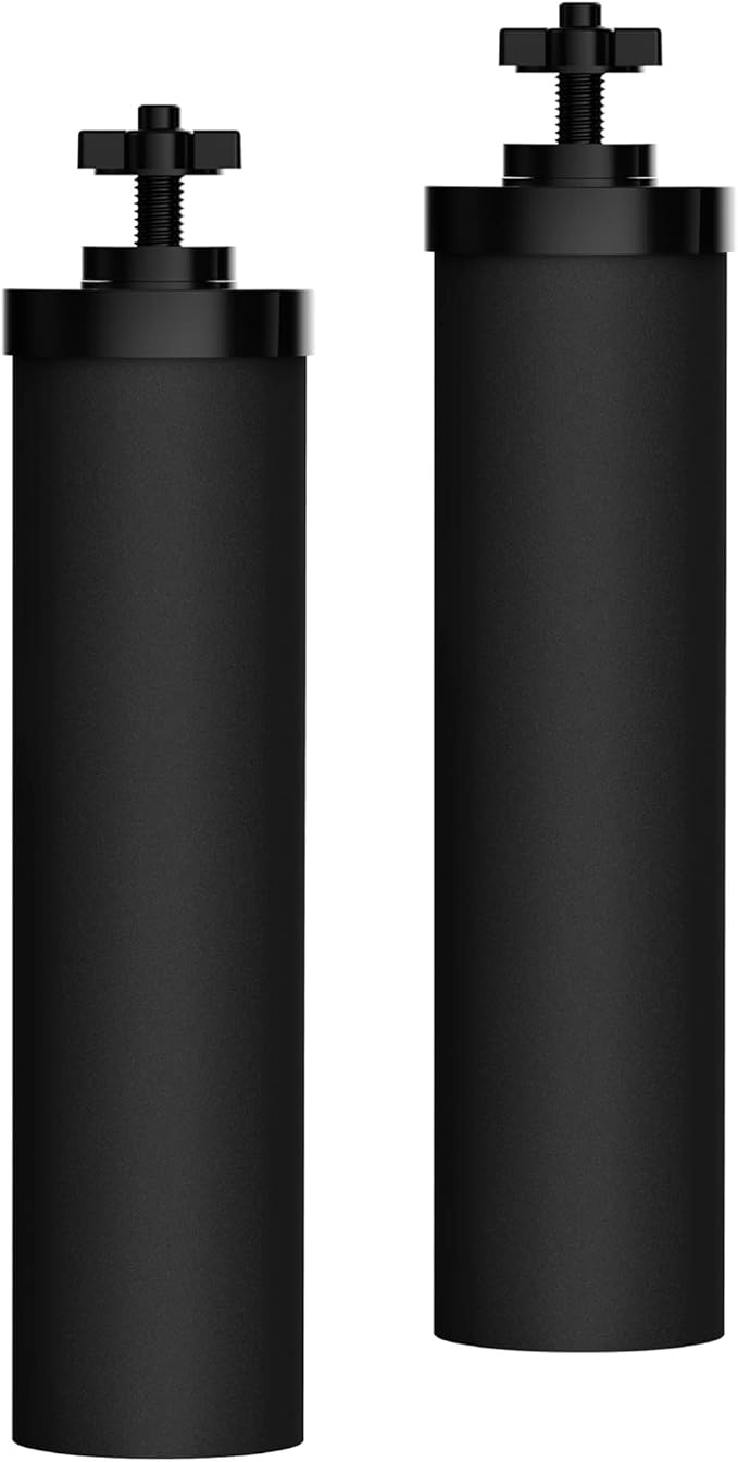 Waterdrop W90B Black Water Filter, Silver Ions Added, Replacement for Berkey® Purewell®, ProOne®, BB9-2®, Waterdrop Gravity Water Filter System, NSF/ANSI 372 Certified, 2 Pack