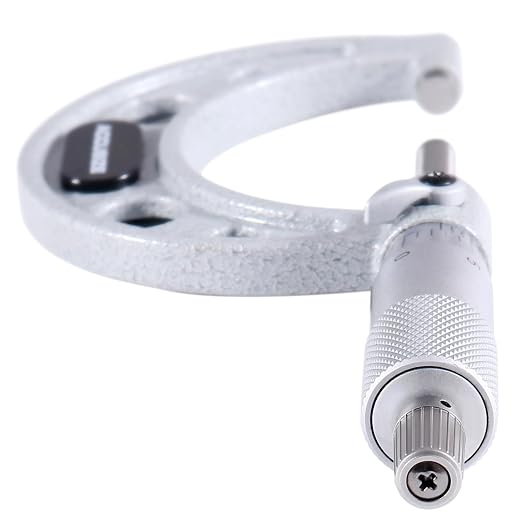 Accusize Industrial Tools 1-2 inch by 0.0001'' Ultra-Precision Outside Micrometer, Eg00-0002 | 1-2", Ultra-Precision, Carbide Tipped, M-Type, Resolution 0.0001", Ratchet Friction Thimble, Solid Storage Case