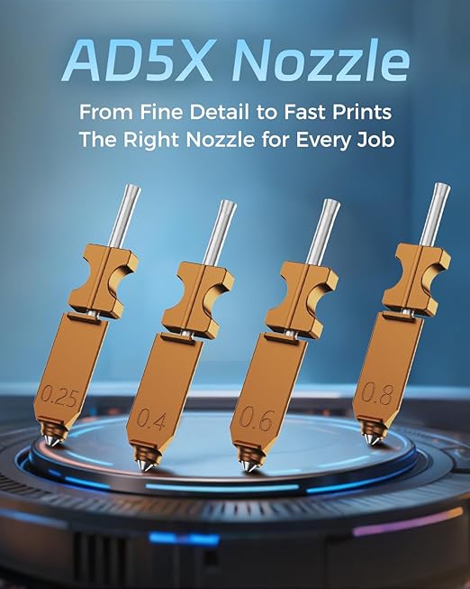 FLASHFORGE AD5X Upgraded 0.4mm Hardened Nozzle, Wear-Resistant, High Flow 32mm³/s Hotend Kit for High-Speed 3D Printers