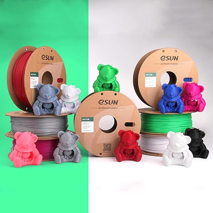 eSUN PLA Basic Filament 1.75mm 1KG*6 Bundle Set, 3D Printer PLA Filament Cardboard Spool, Fits for Most FDM 3D Printers, Basic 6 Colors