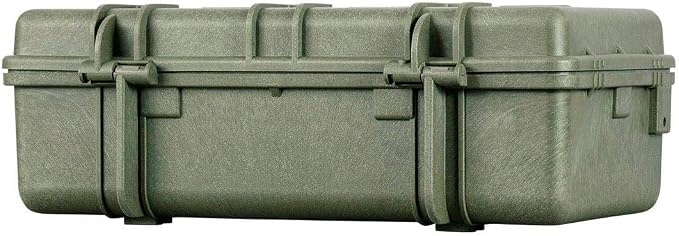 Monoprice Weatherproof Hard Case - 22in x 14in x 8in, OD Green with Customizable Foam, Shockproof, IP67