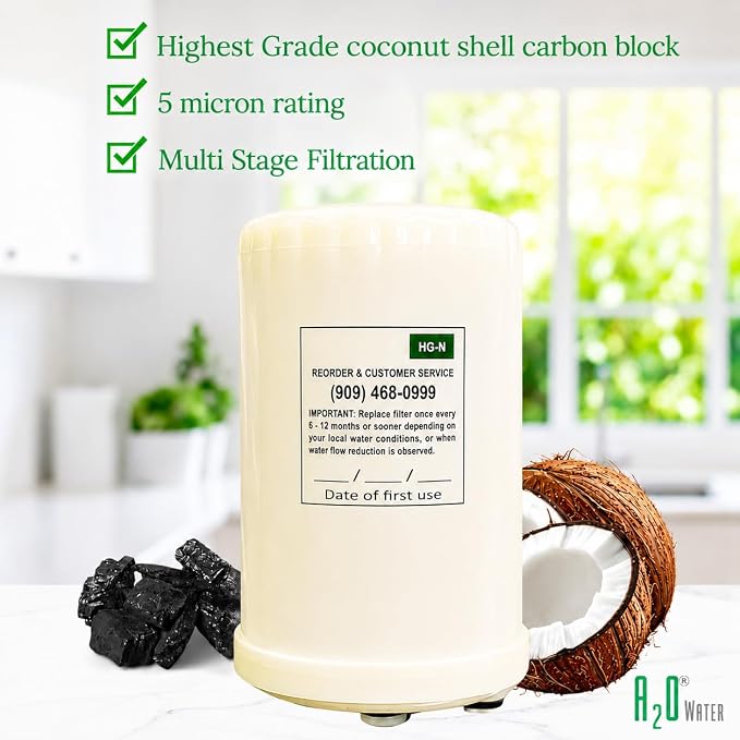 A2O Water-High Performance Water Filter Replacement Cartridge - HGN Type Water Ionizer Compatible (New Model),Made in USA